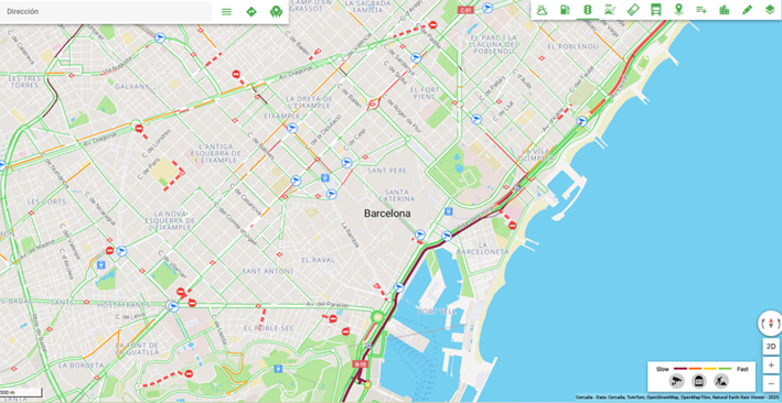 Mapa tráfico Barcelona Cercalia